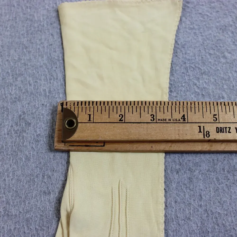 Vintage Lauer Gloves Women One Size White Yellow Nylon Lot X 2 Evening Cosplay